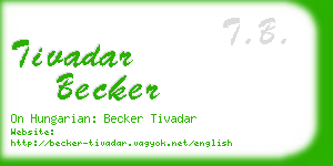 tivadar becker business card
